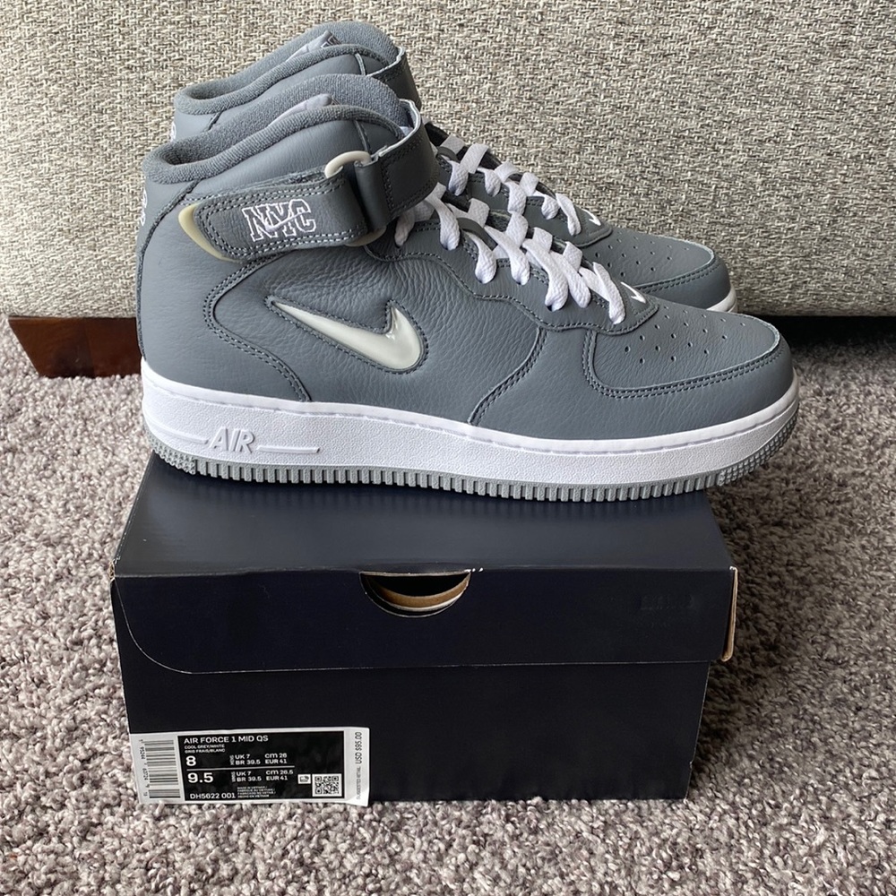 Nike Air Force 1 Mid Cool Grey/White size 8